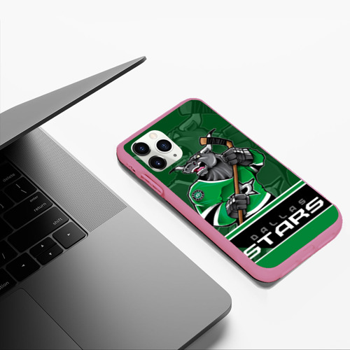 Чехол для iPhone 11 Pro Max матовый Dallas Stars, цвет малиновый - фото 5