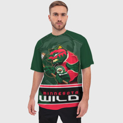 Мужская футболка oversize 3D Minnesota Wild - фото 2