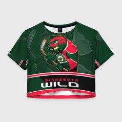 Женская футболка Crop-top 3D Minnesota Wild