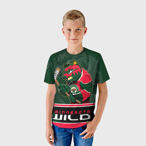Детская футболка 3D Minnesota Wild, цвет 3D печать - фото 3