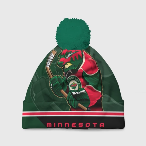 Шапка 3D c помпоном Minnesota Wild