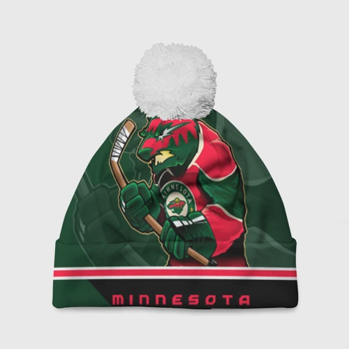 Шапка 3D c помпоном Minnesota Wild