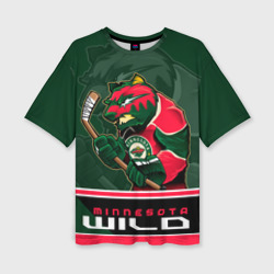 Женская футболка oversize 3D Minnesota Wild