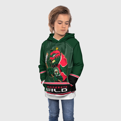 Детская толстовка 3D Minnesota Wild, цвет белый - фото 3