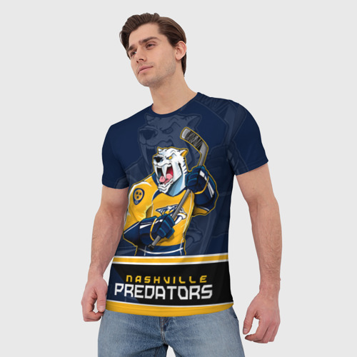 Мужская футболка 3D Nashville Predators, цвет 3D печать - фото 3