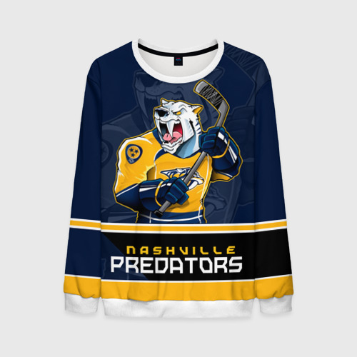 Мужской свитшот 3D Nashville Predators, цвет белый