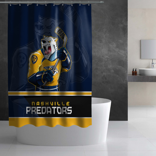 Штора 3D для ванной Nashville Predators - фото 3