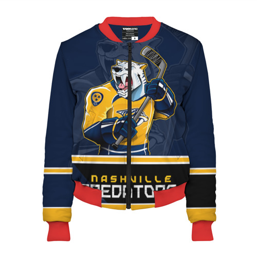 Женский бомбер 3D Nashville Predators, цвет красный