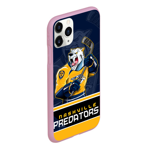 Чехол для iPhone 11 Pro Max матовый Nashville Predators, цвет розовый - фото 3