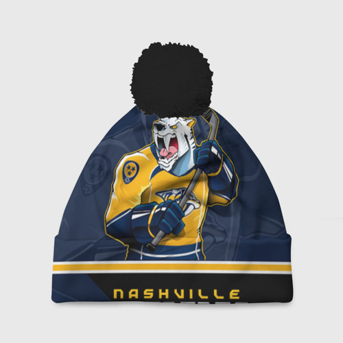 Шапка 3D c помпоном Nashville Predators, цвет 3D печать