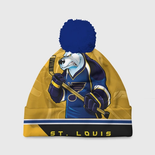 Шапка 3D c помпоном St. Louis Blues