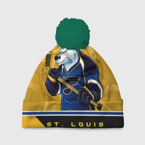 Шапка 3D c помпоном St. Louis Blues