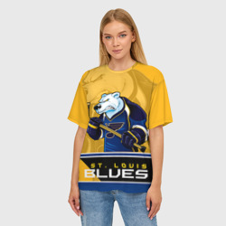 Женская футболка oversize 3D St. Louis Blues - фото 2