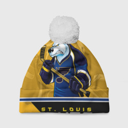 Шапка 3D c помпоном St. Louis Blues