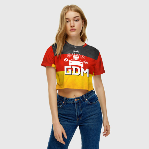 Женская футболка Crop-top 3D German Domestic Market, цвет 3D печать - фото 3