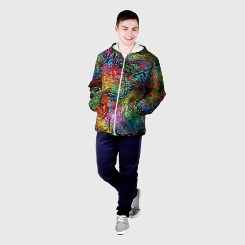 Мужская куртка 3D Буйство красок, цвет 3D печать - фото 3