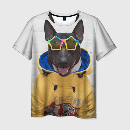 Мужская футболка 3D с принтом Bulldog's friend 6, вид спереди #2