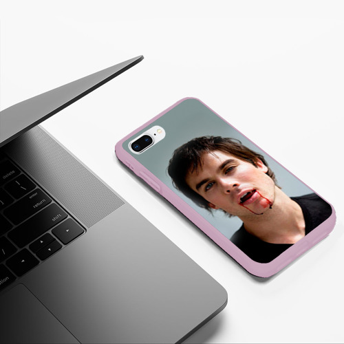 Чехол для iPhone 7Plus/8 Plus матовый Дневники вампира 6, цвет розовый - фото 5