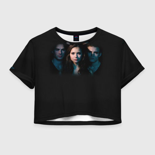 Женская футболка Crop-top 3D Дневники вампира 8, цвет 3D печать