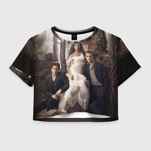 Женская футболка Crop-top 3D Дневники вампира 9, цвет 3D печать