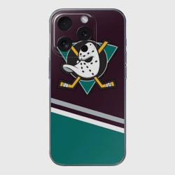 Чехол для iPhone 15 Pro силиконовый с защитой камеры Anaheim Ducks