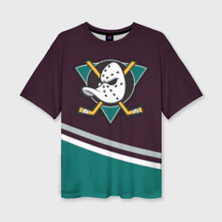 Женская футболка oversize 3D Anaheim Ducks