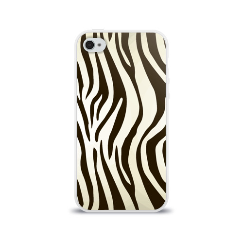 Чехол для Apple iPhone 4/4S силиконовый глянцевый Шкура зебры Фото 01 Чехол для Apple iPhone 4/4S силиконовый глянцевый Шкура зебры Фото 01