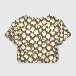 Женская футболка Crop-top 3D Тоторо паттерн