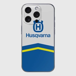 Чехол для iPhone 15 Pro Max силиконовый с защитой камеры Husqvarna
