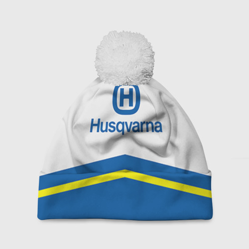 Шапка 3D c помпоном Husqvarna, цвет 3D печать