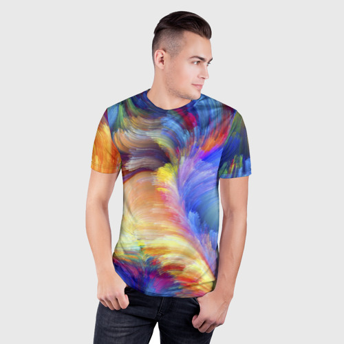 Мужская футболка 3D Slim Краски, цвет 3D печать - фото 3