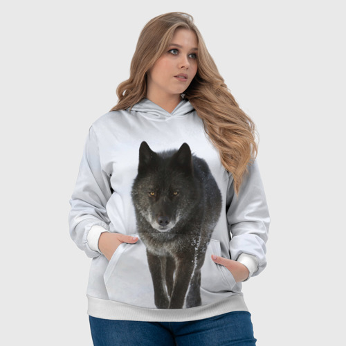 Женская толстовка 3D Черный волк, цвет 3D печать - фото 6