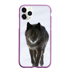 Чехол для iPhone 11 Pro Max матовый Черный волк