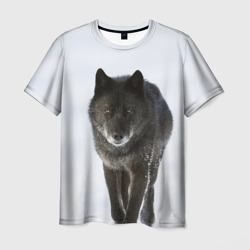 Мужская футболка 3D Черный волк
