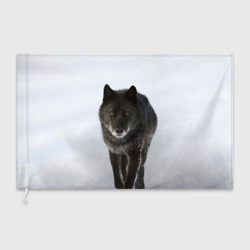 Флаг 3D Черный волк