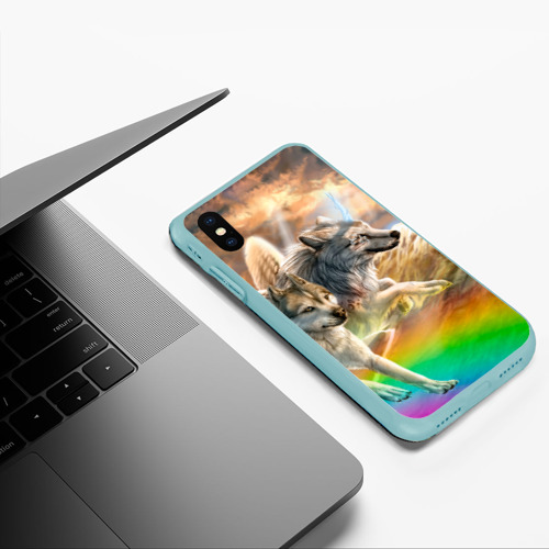 Чехол для iPhone XS Max матовый Фантазия, цвет мятный - фото 5