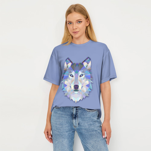 Женская футболка oversize 3D Волк, цвет 3D печать - фото 5