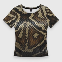 Женская футболка 3D Slim Кожа змеи