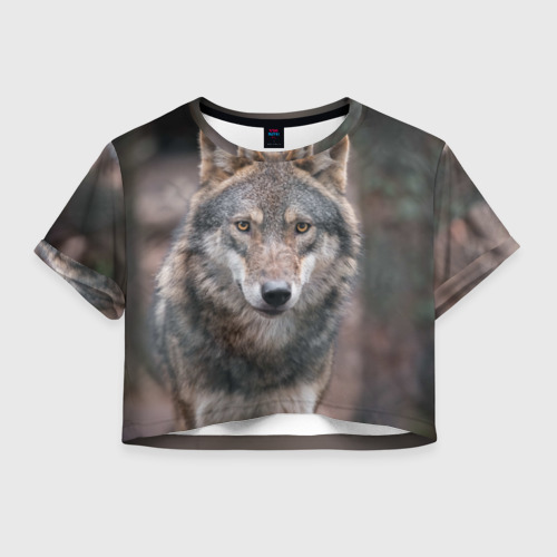 Женская футболка Crop-top 3D Wolf