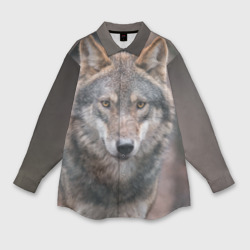 Мужская рубашка oversize 3D Wolf