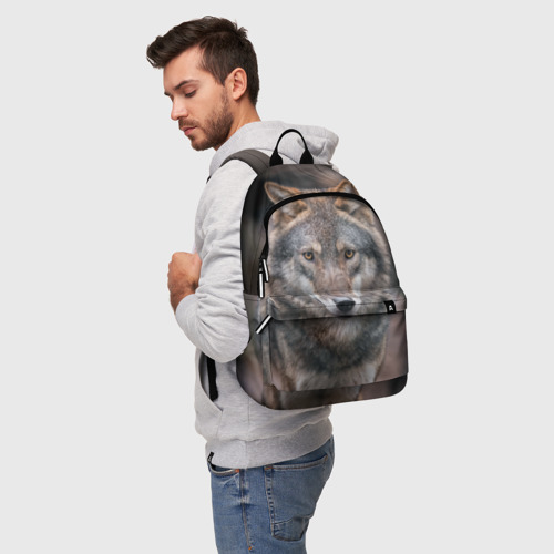 Рюкзак 3D с принтом Wolf, фото на моделе #1