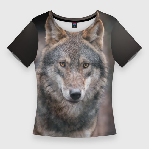 Женская футболка 3D Slim Wolf, цвет 3D печать