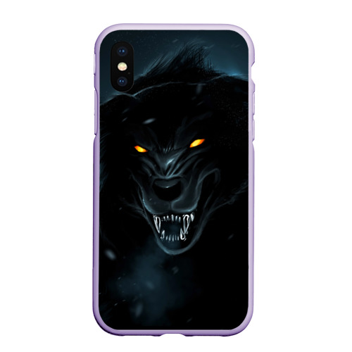 Чехол для iPhone XS Max матовый Angry, цвет светло-сиреневый