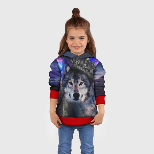Детская толстовка 3D King Wolf, цвет красный - фото 4