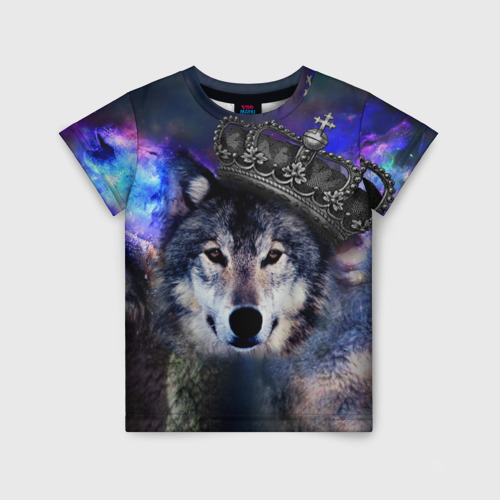 Детская футболка 3D King Wolf, цвет 3D печать