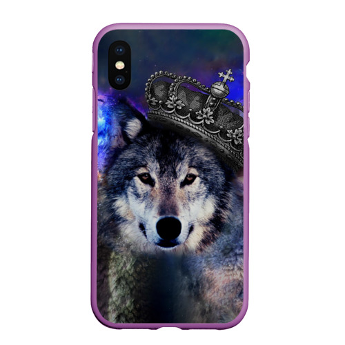 Чехол для iPhone XS Max матовый King Wolf, цвет фиолетовый