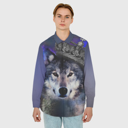 Мужская рубашка oversize 3D King Wolf - фото 2