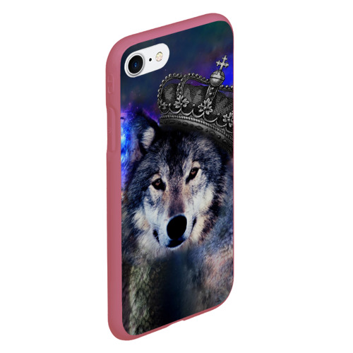 Чехол для iPhone 7/8 матовый с принтом King Wolf, вид сбоку #3