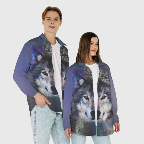 Женская рубашка oversize 3D King Wolf, цвет белый - фото 6