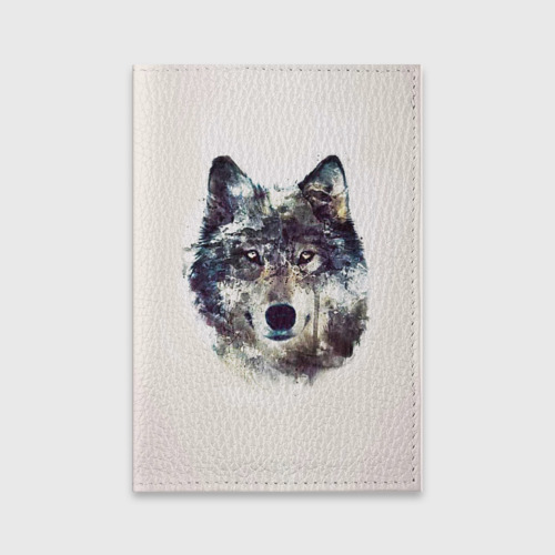 Обложка для паспорта матовая кожа Волк, цвет черный
